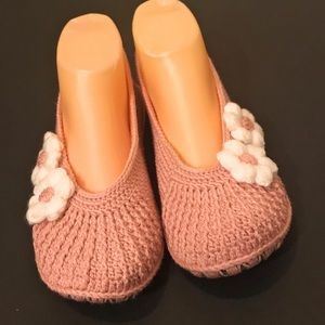 Hand made shoes with pretty flowers